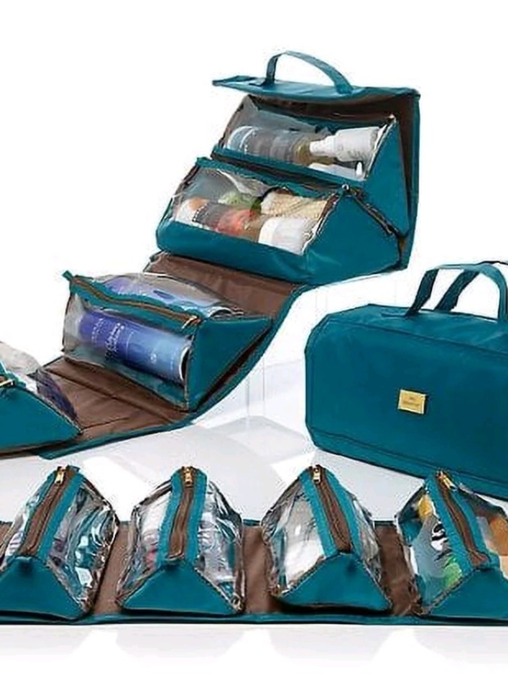 Teal Travel Toiletry Organizer Bag - JM